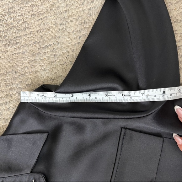 Zara women’s  silk top cropped Sz M Black cargo  Pants xs Set - Picture 3 of 13